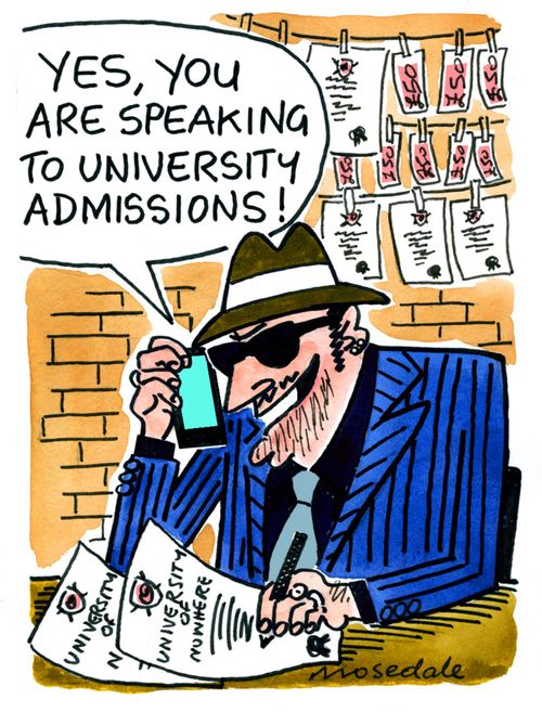"Yes, you are speaking to university admissions!"