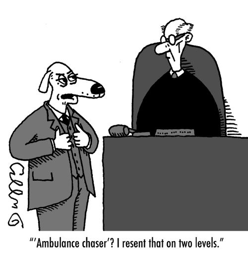"'Ambulance chaser'? I resent that on two levels."