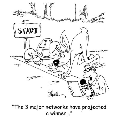 "The 3 major networks have projected a winner..."