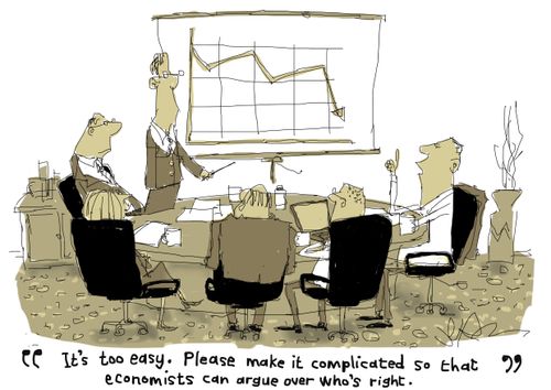 "It's too easy. Please make it complicated so that economists can argue over who's right."