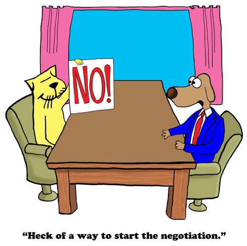 "Heck of a way to start the negotiation."