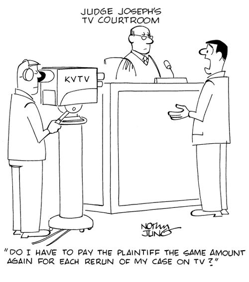 "Do I have to pay the plaintiff the same amount again for each rerun of my case on TV?"