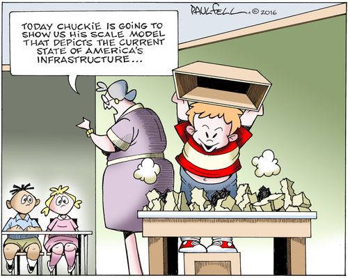 "Today Chuckie is going to show us his scale mode that depicts the current state of American's infrastructure..."