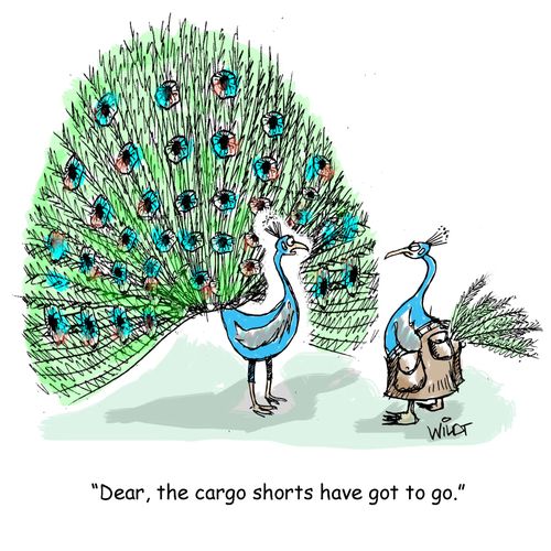 "Dear, the cargo shorts have got to go."