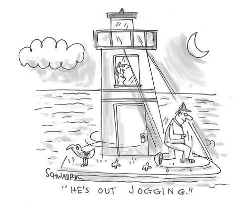"He's out jogging."