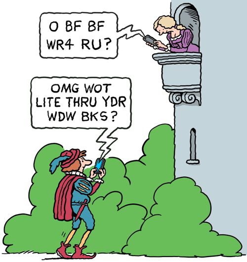 Romeo texting Juliet