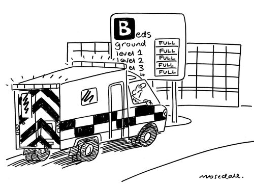 Ambulance arrives at full hospital