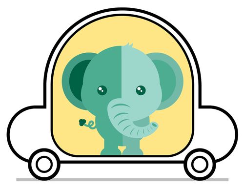 Self driving car containing a baby elephant