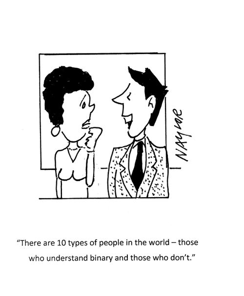"There are 10 types of people in the world - those who understand binary and those who don't."