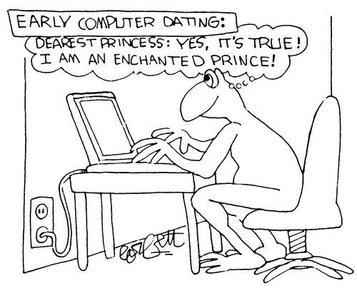 Early Computer Dating:  "Dearest princess: yes, it's true! I am an enchanted prince!"