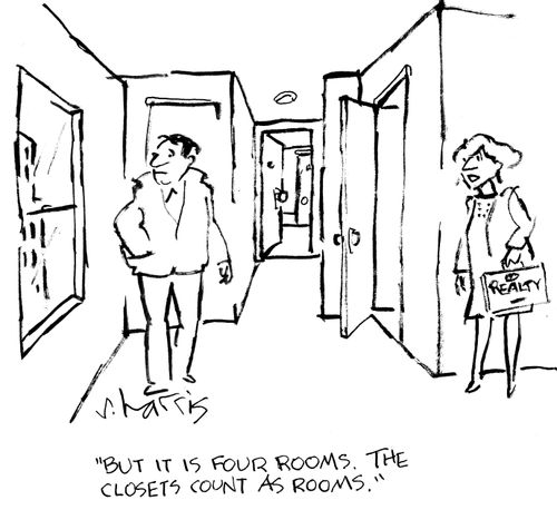 "But it is four rooms. The closets count as rooms."