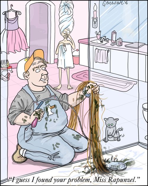"I guess I found your problem, Miss Rapunzel."