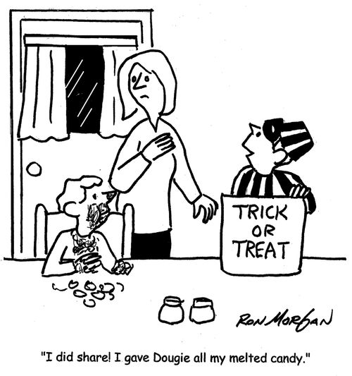 "I did share! I gave Dougie all my melted candy."