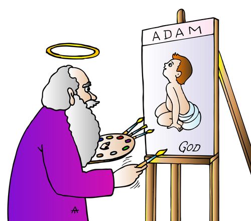 God creates Adam.