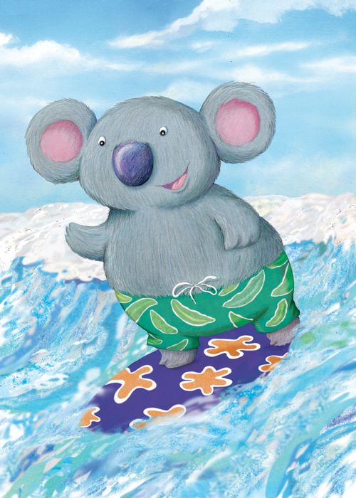 Surfing koala.