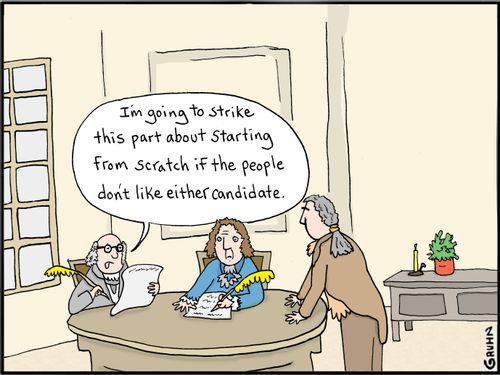 "I'm going to strike this part about starting from scratch if the people don't like either candidate."