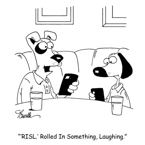 "'RISL.' Rolled In Something, Laughing."