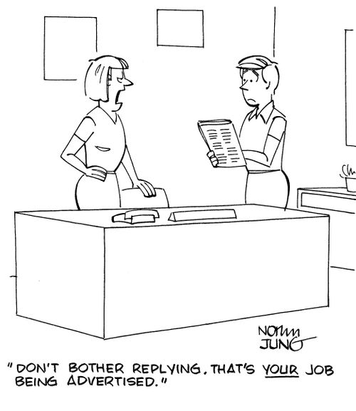 "Don't bother replying. That's YOUR job being advertised."