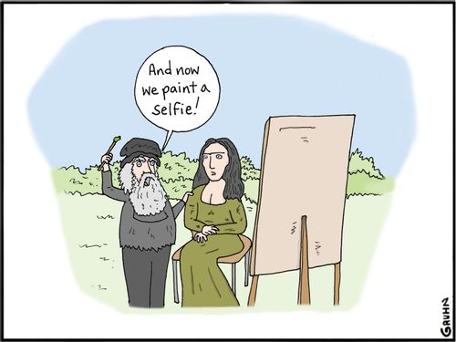 Leonardo Da Vinci paints a selfie