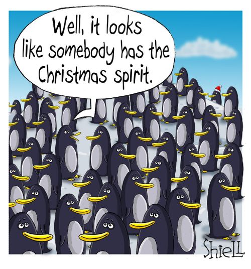 "Well, it look like somebody has the Christmas spirit."