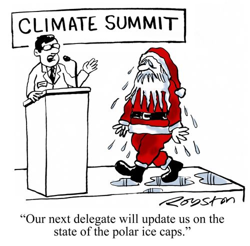 "Our next delegate will update us on the state of the polar ice caps."
