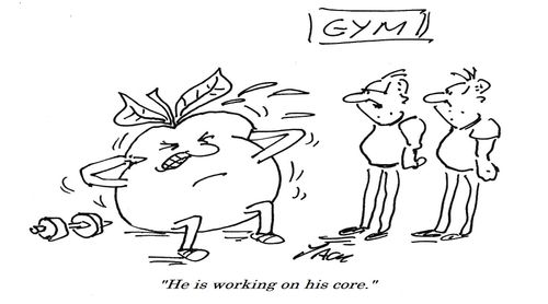 "He is working on his core."