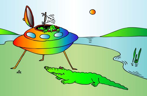 Crocodile and UFO