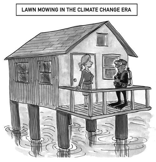 Lawn mowing in the climate change era.
