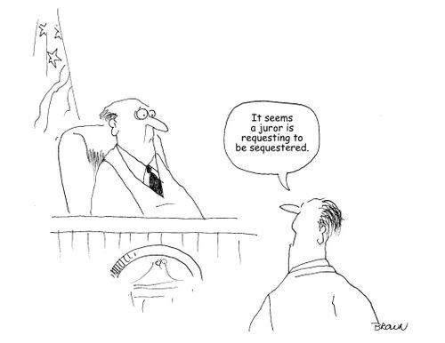 "It seems a juror is requesting to be sequestered."