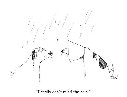 "I really don't mind the rain."