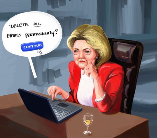 Hillary Clinton - 'Delete all emails permanently?'