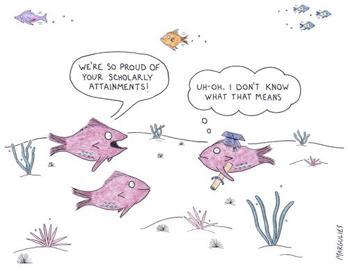"We're so proud of your scholarly attainments!"