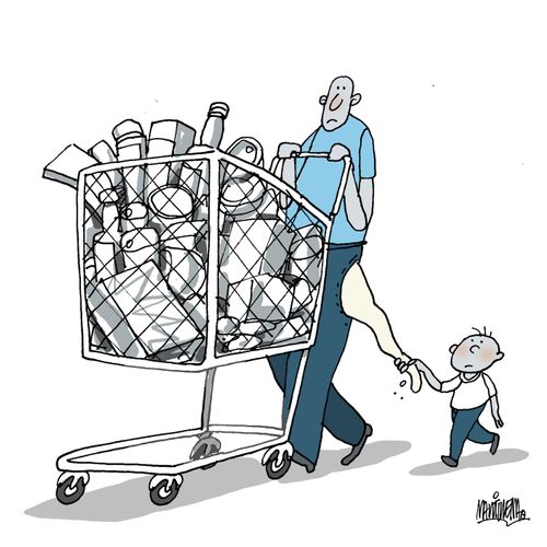 Christmas shopping empties a shopper's pocket.
