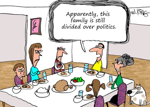 "Apparently, this family is still divided over politics."
