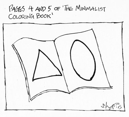 Pages 4 and 5 of the minimalist coloring book'