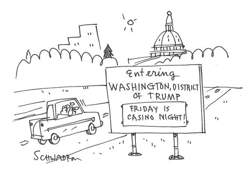 Entering Washington, District of Trump. Friday is casino night!"