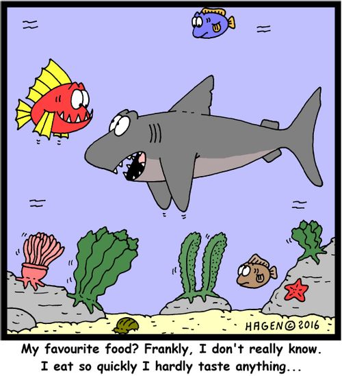 "My favourite food? Frankly, I don't really know. I eat so quickly I hardly taste anything..."