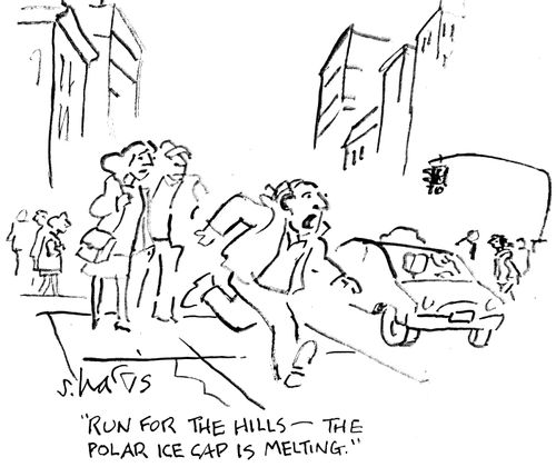 "Run for the hills - the polar ice cap is melting."