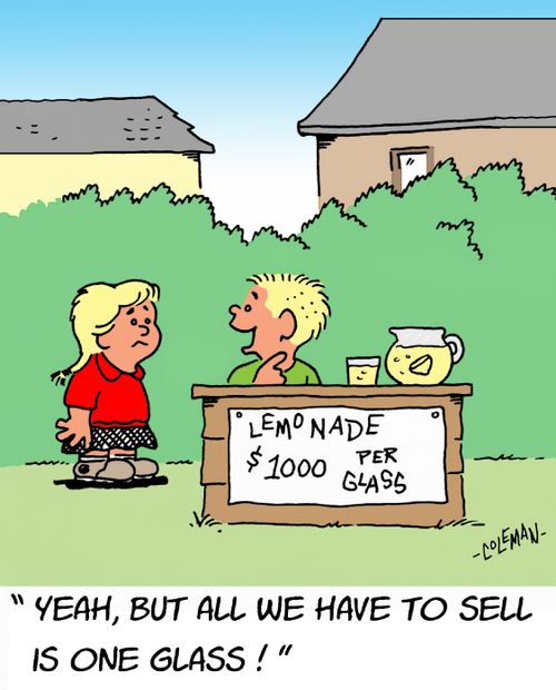 Kid's Lemonade Stand Has A High Pricing Policy