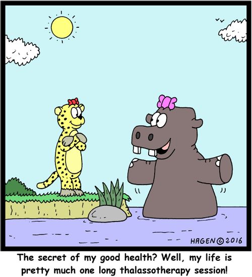 "The secret of my good health? Well, my life is pretty much one long thalassotherapy session!"