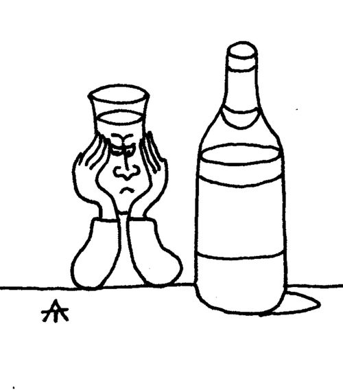 Wine glass face.