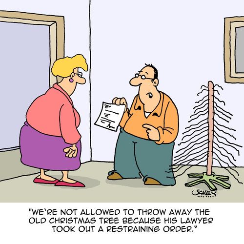 Christmas tree restraining order.
