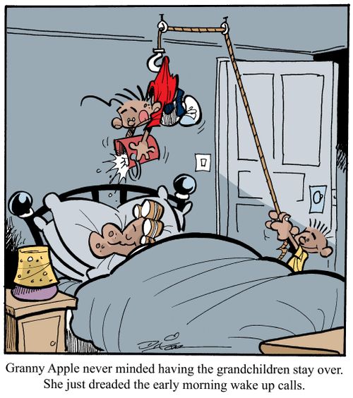 Granny Apple never minded having the grandchildren stay over. She just dreaded the early morning wake up calls.