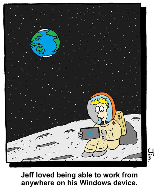Jeff loved being able to work from anywhere on his Windows device.