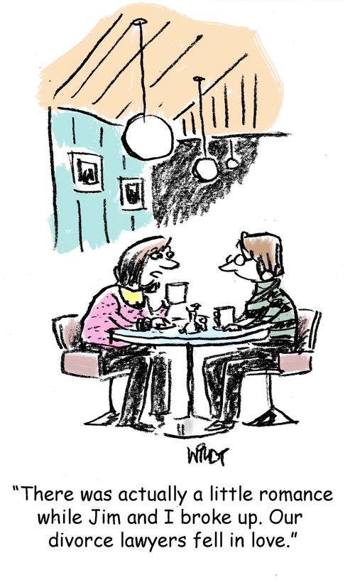 "There was actually a little romance while Jim and I broke up. Our divorce lawyers fell in love."