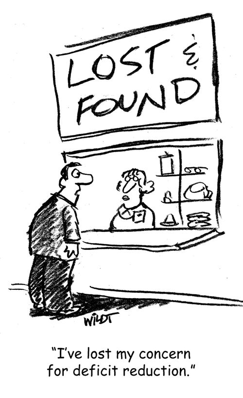 "I've lost my concern for deficit reduction."