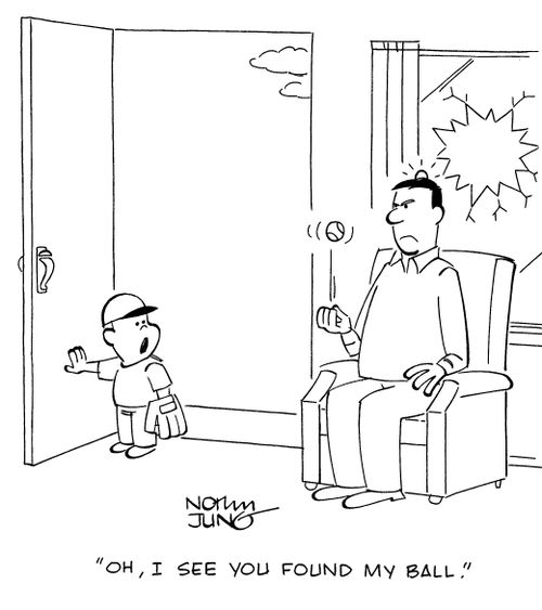 "Oh, I see you found my ball."