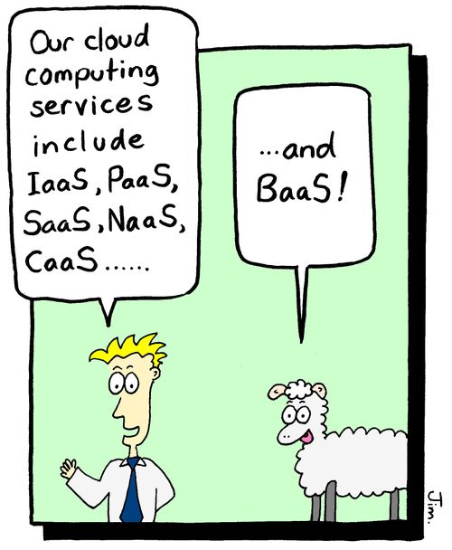 "Our cloud computing services include IaaS, PaaS, SaaS, NaaS, CaaS...and BaaS!"
