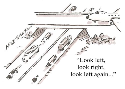 "Look left,look right,look left again..."