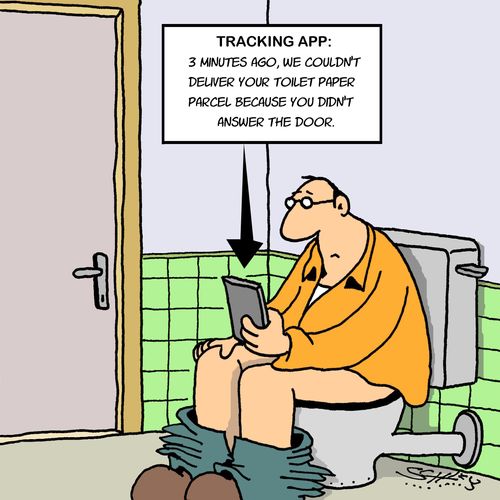 Tracking app: '3 minutes ago, we couldn't deliver your toilet paper parcel because you didn't answer the door.'